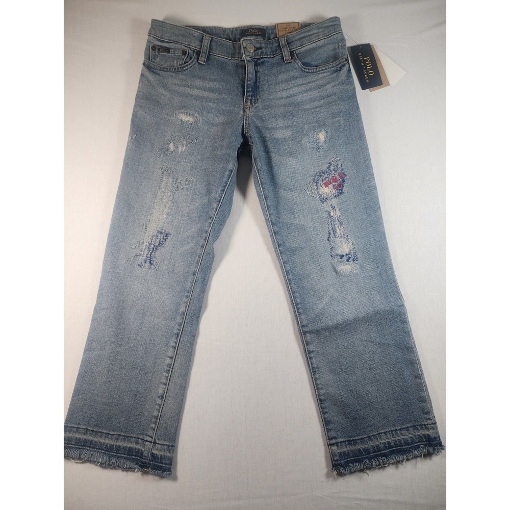 Polo by Ralph Lauren Kids Light Wash Denim Jeans with Embroidered Detail - Picture 2 of 16